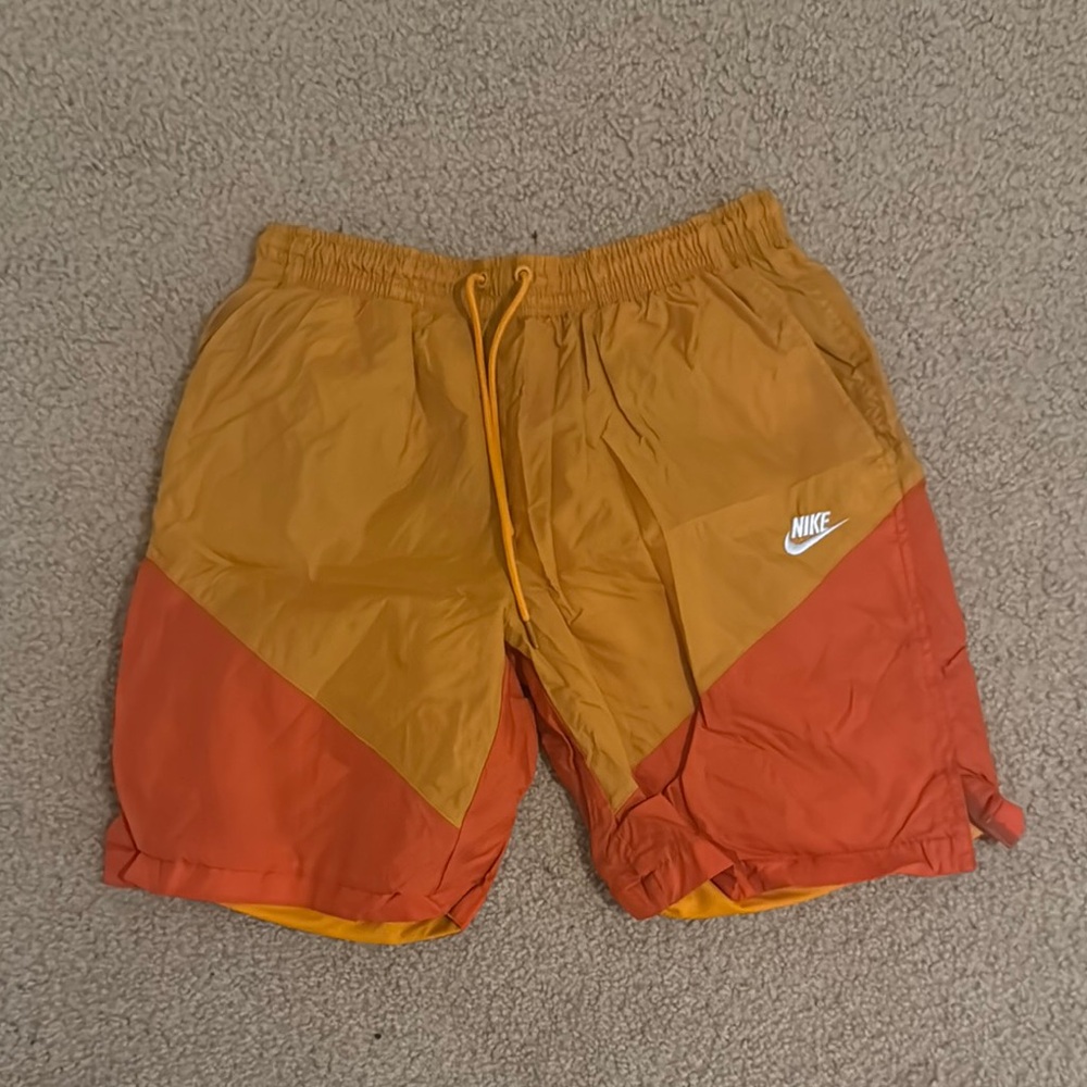 Nike Dual-Tone Orange and Gold Shorts